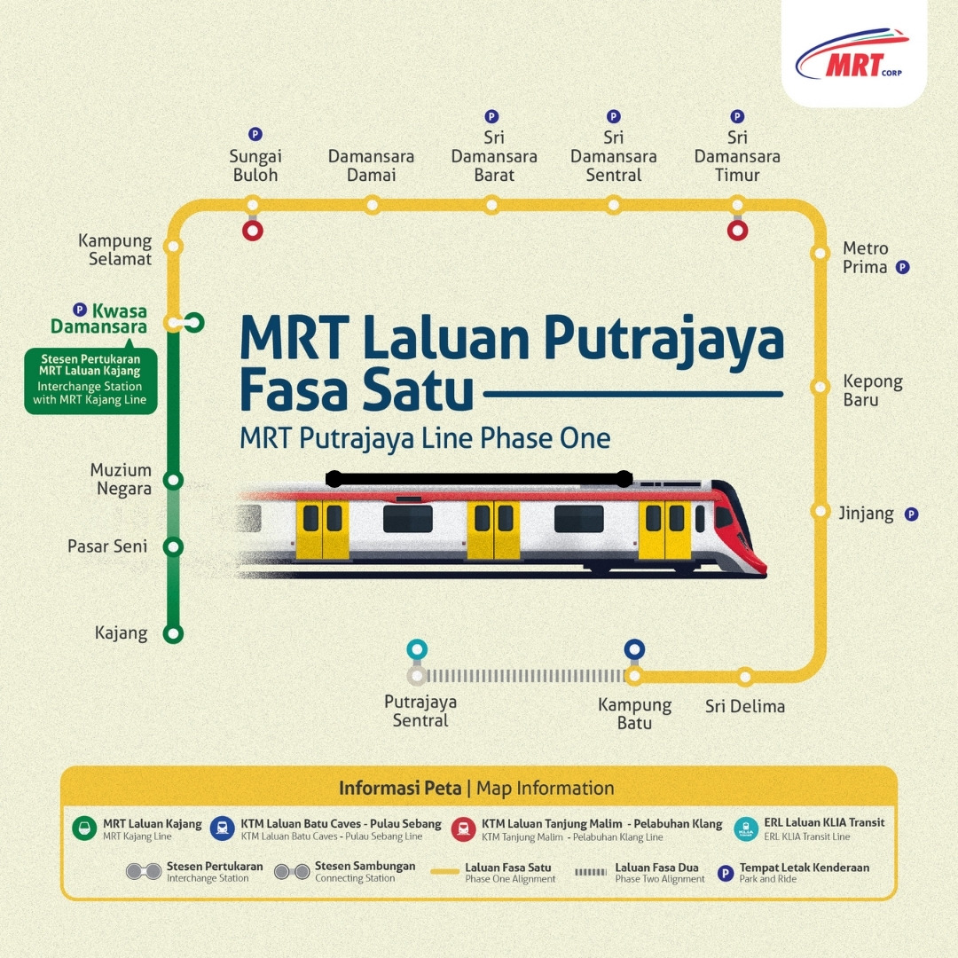 Mrt Laluan Putrajaya Dibuka Mulai Hari Ini M Update